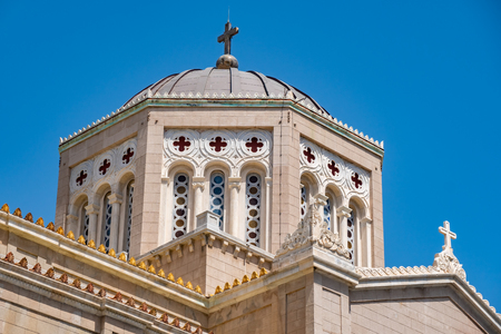 Dome of main christian orthodox Metropolitan Cathedral of whole Greece in Athens, Greeceの写真素材