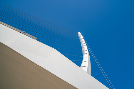 The pedestrian bridge placed at the Mesogeion street made by the famous Spanish architect Santiago Calatrava. Greeceの写真素材