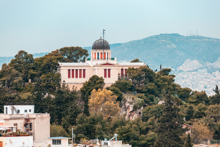 Aerial view of the Church of St Marina in Thissio, Athens, Greece, travelの写真素材