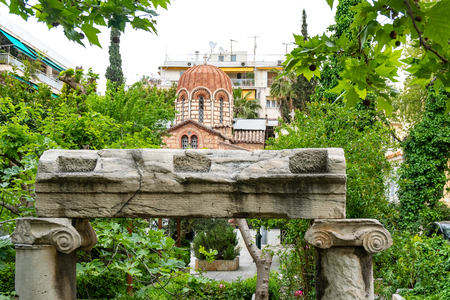 Byzantine Orthodox church in Athens, Greece. Religion.の写真素材