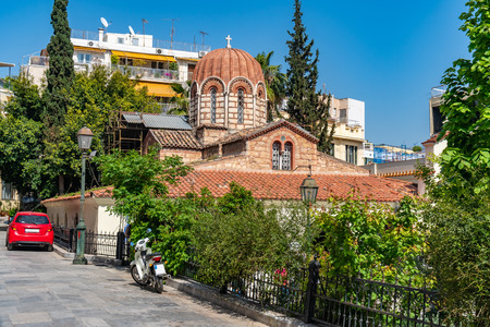 Byzantine Orthodox church in Athens, Greesce. Religion. Travel.の写真素材