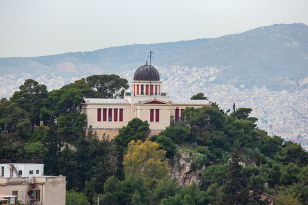 Aerial view of the Church of St Marina in Thissio, Athens, Greece, travelの写真素材