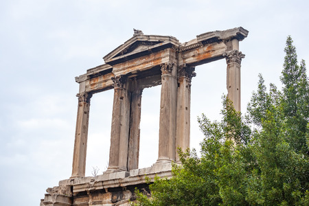 Arch of Hadrian or Hadrian's Gate, Athens, Greece. one of the main landmarks in Athens. Travel.