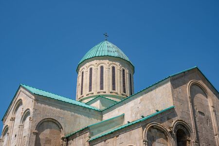Dome of Bagrati Cathedral Orthodox church (XI century) in Kutaisi city, Georgia. Travel.