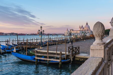 Grand canal with Santa Maria della Salute church in the background. Travel.の写真素材