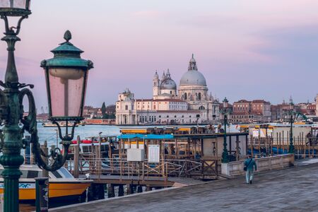 Grand canal with Santa Maria della Salute church in the background. Travel.の写真素材