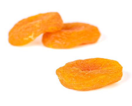 Dried apricots isolated on white background. Healthy food. Fruit.の写真素材