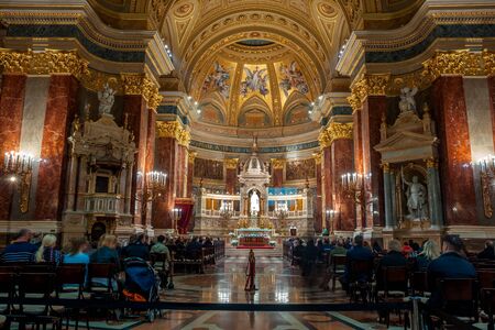 Budapest, Hungary 11 November 2018 - Interior of St. Stephen's Basilica. Religion.