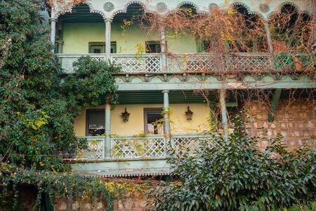 Old houses in historical part of Tbilisi. Georgia. Travel.の写真素材
