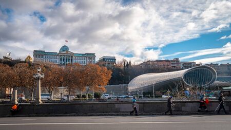 Tbilisi, Georgia 22 January 2020 - A view of the former President Palace in Tbilisi