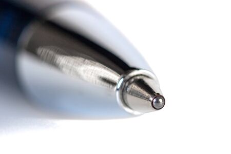 Ball Point Pen Isolated On White background. Macro. Object.