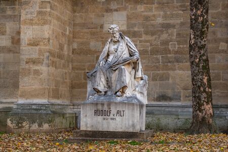 Vienna, Austria 25 November 2019 - Rudolf Alt Painter Sculpture in Vienna. Art.のeditorial素材