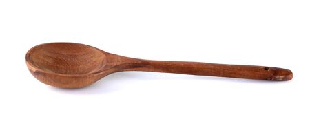 Wooden kitchen spoon isolated on white background, toolsの写真素材