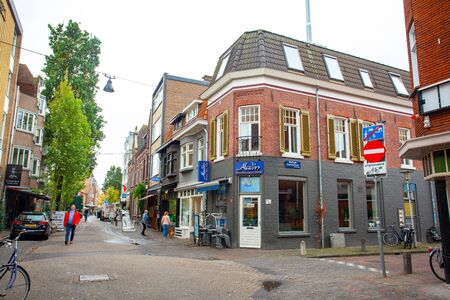Amsterdam, Netherlands - October 15, 2019: Typical colorful buildings in Amsterdam, travelのeditorial素材