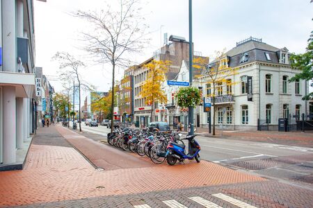 Amsterdam, Netherlands - October 15, 2019 Typical colorful buildings in Amsterdam, travelのeditorial素材
