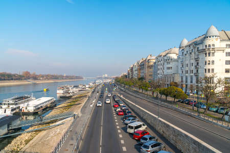Budapest, Hungary - November 12, 2018: View of Budapest and the river Danube, Travelのeditorial素材