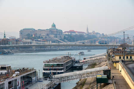 Budapest, Hungary - November 12, 2018: View of Budapest and the river Danube, Travelのeditorial素材