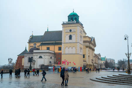 Warsaw, Poland - January 2, 2019: The area of the Old Town in Warsaw, travel