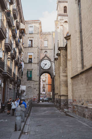 Naples, Italy - 30 October, 2019: Old dirty streets of Naples, people activity. Travelのeditorial素材