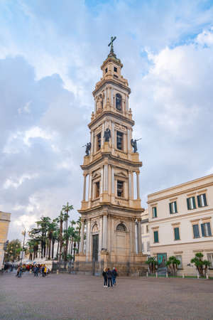 Pompei, Italy - 04 November, 2019: Church and tower of Pontifical Shrine of the Blessed Virgin of the Rosary of Pompei, travelのeditorial素材