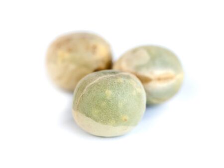 Dried green peas isolated on white background, healty foodの写真素材