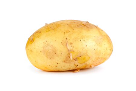 Young Fresh potatoes isolated on a white background, vegetableの写真素材
