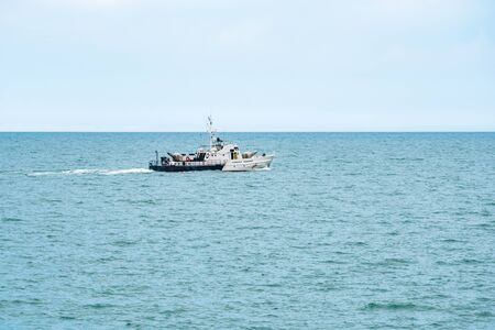 Boat of the Georgian Coast Guard, Black Sea, Georgiaの写真素材