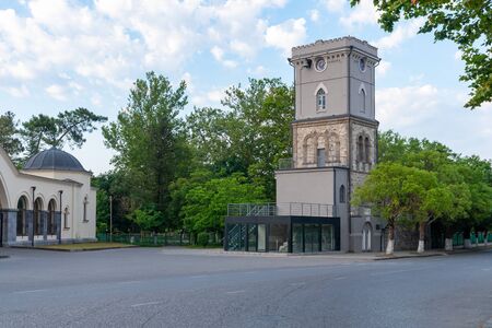 Old clock tower in Poti, Niko Nikoladze tower. Georgia. Travelの写真素材