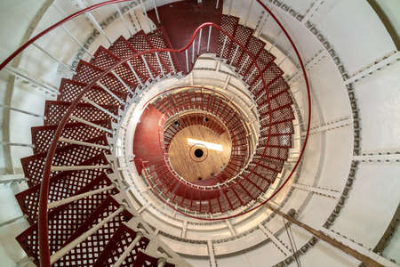 Round staircase in the interior of the Poti lighthouse, travel to Georgia