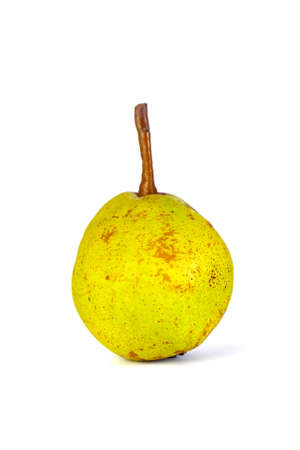 Studio shot of fresh green natural pear isolated on white, fruit