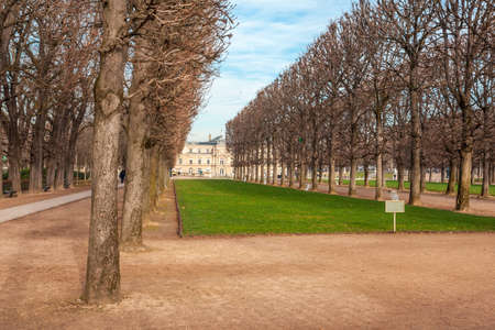 Luxembourg Palace in Jardin du Luxembourg, park in Paris. Travel.のeditorial素材