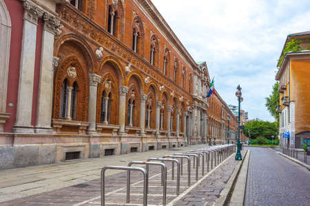 The exterior of the University of Milan. University of Milan is based in famous La Ca Granda. Education.のeditorial素材