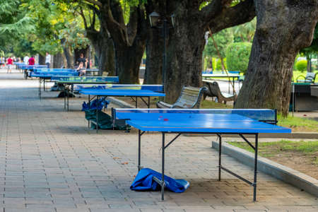 Ð¢ennis tables in Batumi Park, Black Sea resort in Georgiaの写真素材