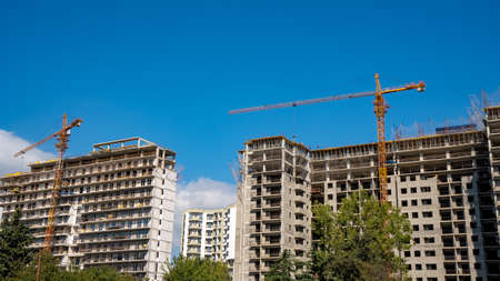 New multi-family houses against the blue sky, Tbilisi