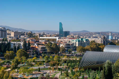 Tbilisi, Georgia - 24 October, 2020: Beautiful view at Tbilisi, Capital of Georgiaのeditorial素材