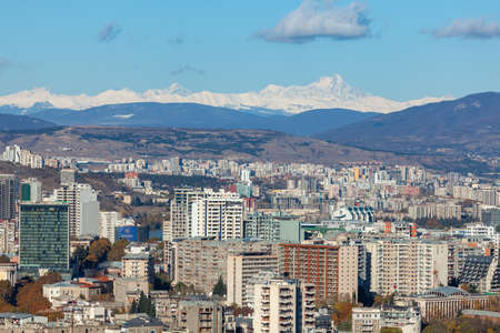 Tbilisi, Georgia - 23 November, 2020: Panoramic view of Tbilisi, cityscapeのeditorial素材