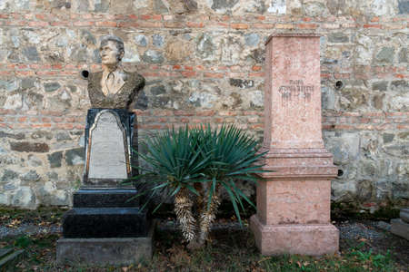 Tbilisi, Georgia - 23 November, 2020: Mtatsminda Pantheon of Writers and Public Figures, cemetery near Mama Daviti churchのeditorial素材