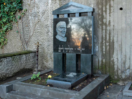 Tbilisi, Georgia - 23 November, 2020: Mtatsminda Pantheon of Writers and Public Figures, cemetery near Mama Daviti church. Ekvtime Takaishviliのeditorial素材
