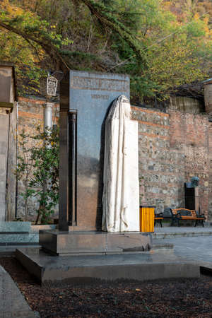 Tbilisi, Georgia - 23 November, 2020: Mtatsminda Pantheon of Writers and Public Figures, cemetery near Mama Daviti church, Ekaterine Jughashviliのeditorial素材