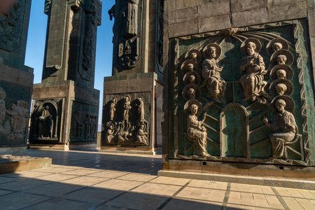 Tbilisi, Georgia - 28 November, 2020: Monument known as Chronicle of Georgia or History Memorial of Georgia, in Tbilisiのeditorial素材