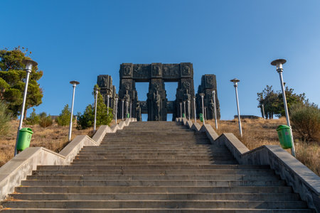 Tbilisi, Georgia - 28 November, 2020: Monument known as Chronicle of Georgia or History Memorial of Georgia, in Tbilisiのeditorial素材