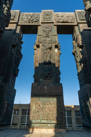 Tbilisi, Georgia - 28 November, 2020: Monument known as Chronicle of Georgia or History Memorial of Georgia, in Tbilisiのeditorial素材