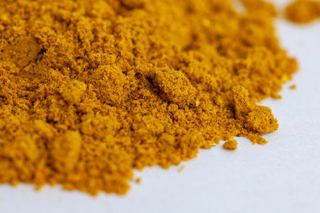 Heap of kharcho suneli, aromatic Georgian spices isolated on white, flavorの写真素材