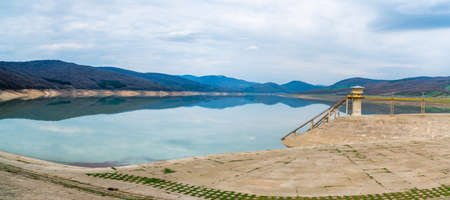 View to Sioni reservoir with mountain view in the bacground. Georgiaの写真素材