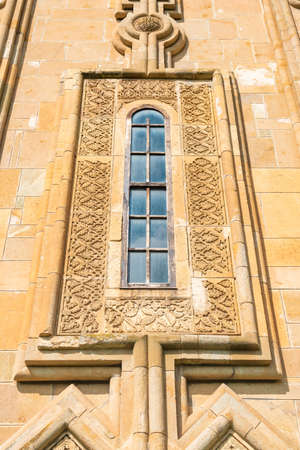 Ornaments of old orthodox church Samtavisi. Georgia, architectureの写真素材