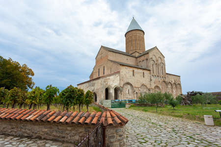 Tusheti, Georgia - 23 August, 2021: Alaverdi Monastery - Georgian Eastern Orthodox monastery in Kakhetia region in Eastern Georgiaのeditorial素材