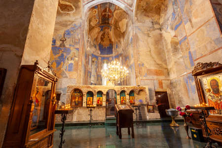 Frescoes in famous Kintsvisi monastery in Shida Kartli, central Georgia. Travelのeditorial素材