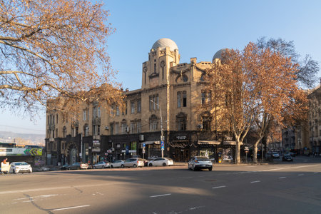 Tbilisi, Georgia - 22 January, 2023: House of Melik-Azaryants on Rustaveli Avenue, Tbilisiのeditorial素材