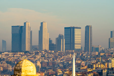 Beautiful Istanbul landscape in the evening, city landscape. Travel