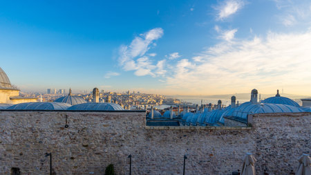 View of Istanbul from the Sultan Suleymaniye Mosque. Travelの写真素材